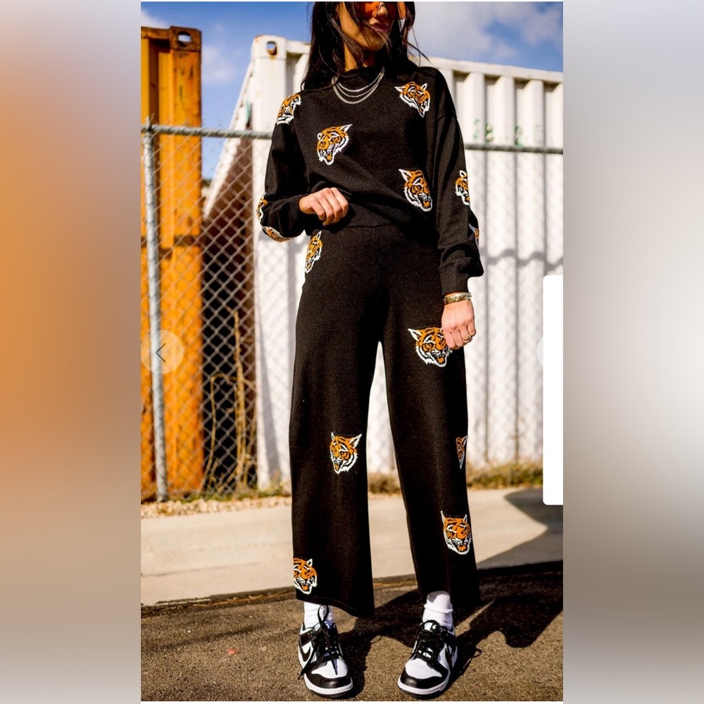 Dressed in LALA Fierce Femal Knit Playsuit. Tiger. Size M